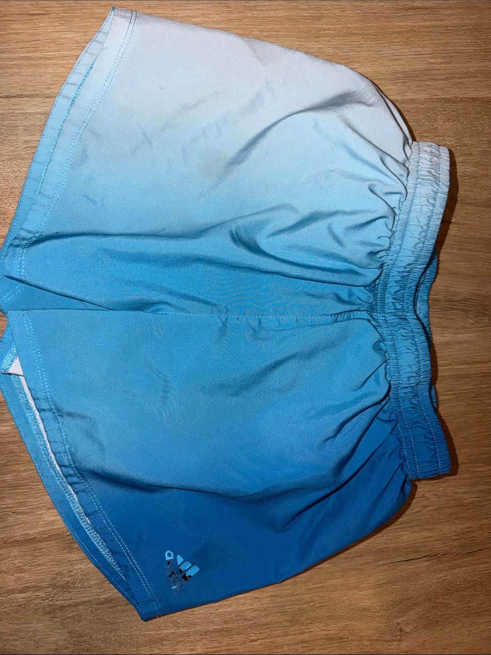 adidas Kids Ombre Light-to-Dark Blue Athletic Shorts